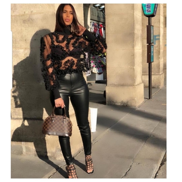 semi sheer turtleneck